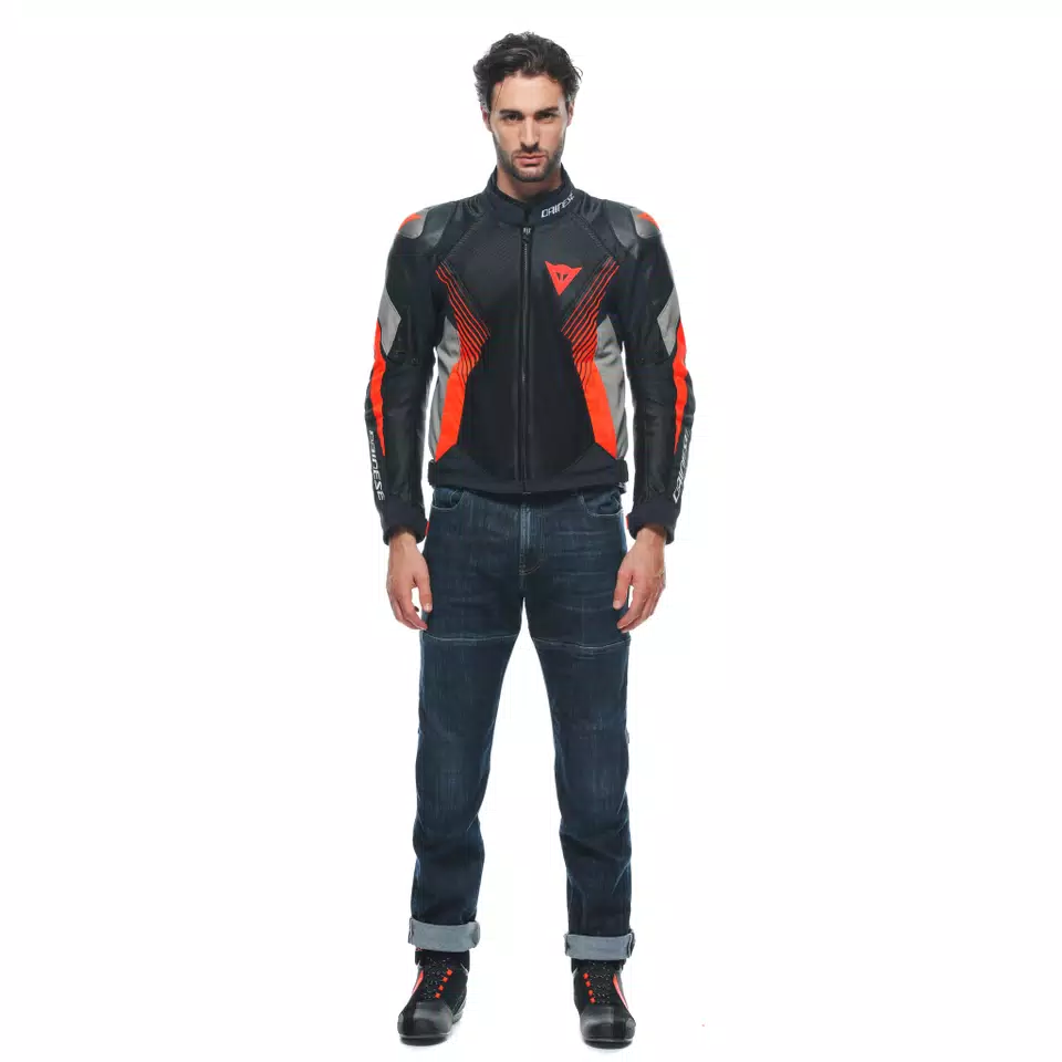 SUPER RIDER 2 ABSOLUTESHELL™ - MEN'S WATERPROOF MOTORCYCLE JACKET - BLACK/DARK-GULL-GRAY/FLUO-RED - 3