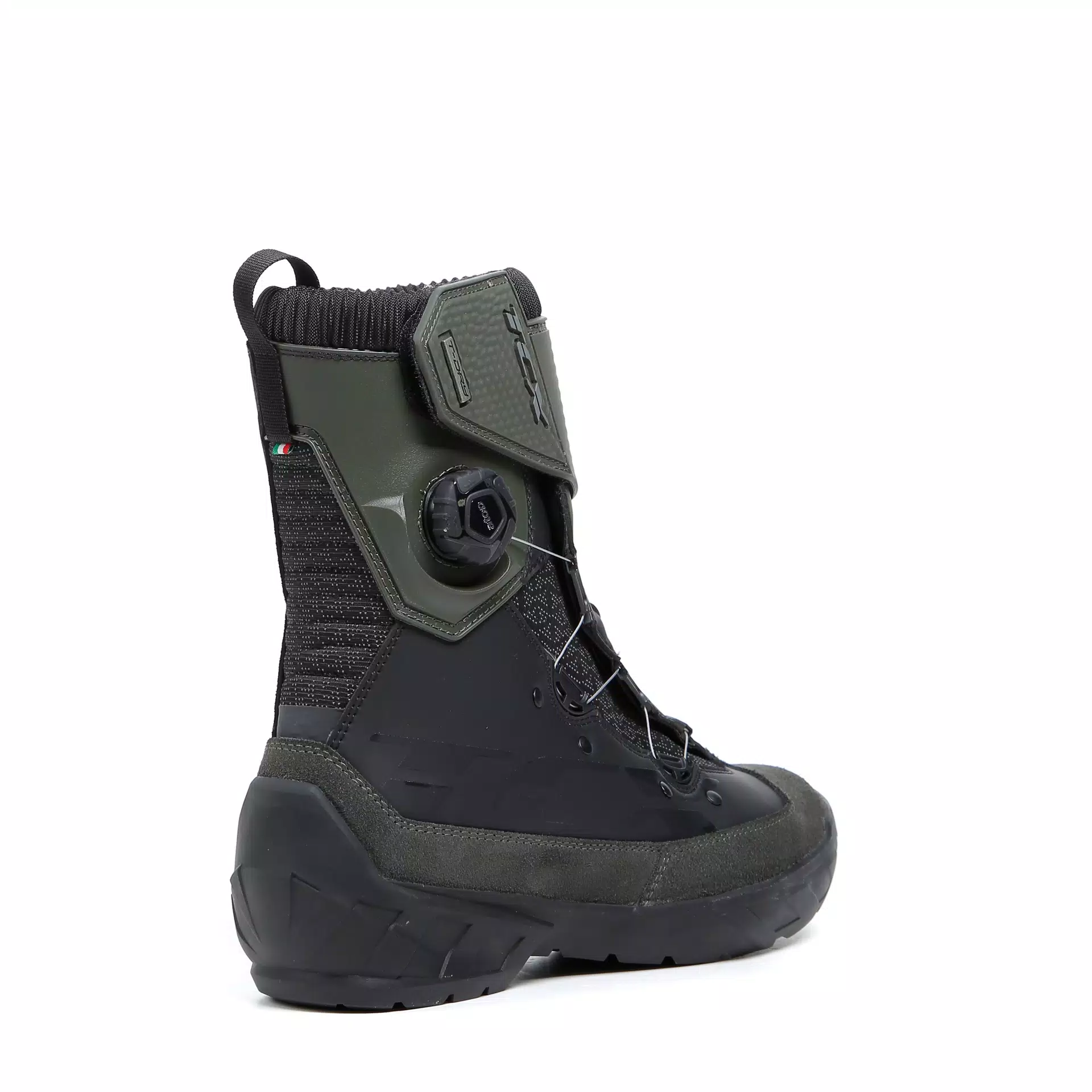 INFINITY 3 GTX MEN'S WATERPROOF MOTORCYCLE BOOTS - BLACK/MILITARY GREEN