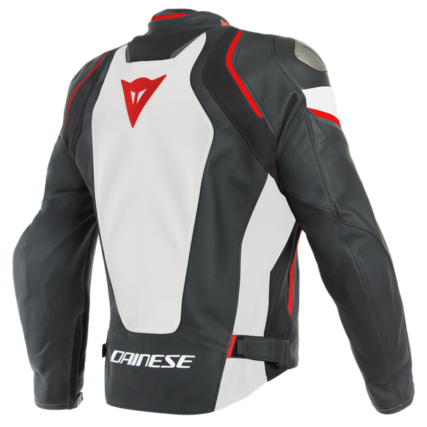 racing-3-d-air-leather-jacket-black-white-lava-red image number 1