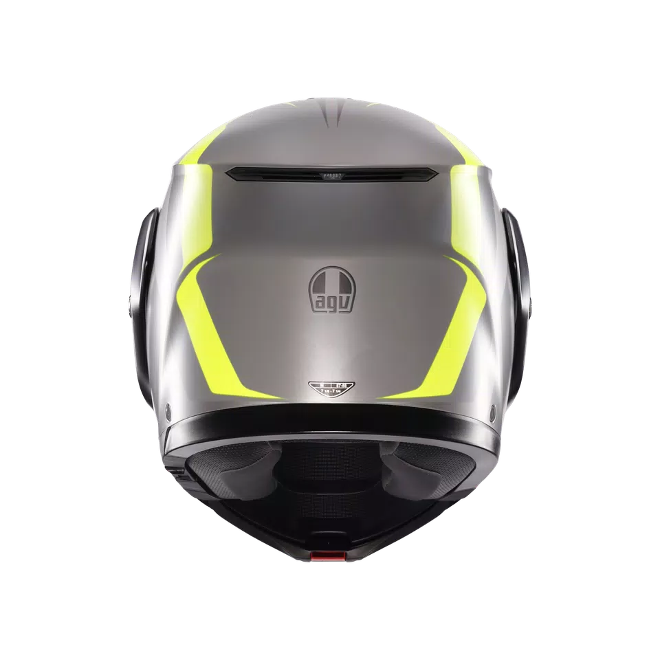 STREETMODULAR RESIA MATT GREY/BLACK/YEL FLUO - MOTORBIKE FLIP UP HELMET E2206 -  - 5