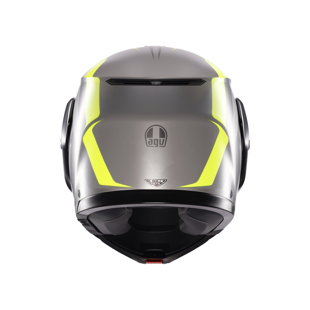 streetmodular-resia-matt-grey-black-yel-fluo-motorbike-flip-up-helmet-e2206 image number 4
