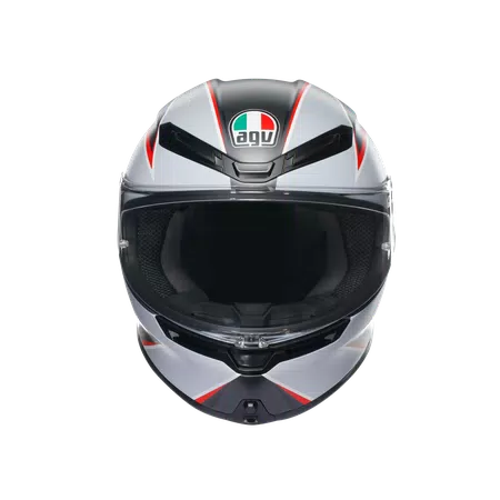 K6 S FLASH MATT BLACK/GREY/RED - MOTORBIKE FULL FACE HELMET E2206 -  - 2