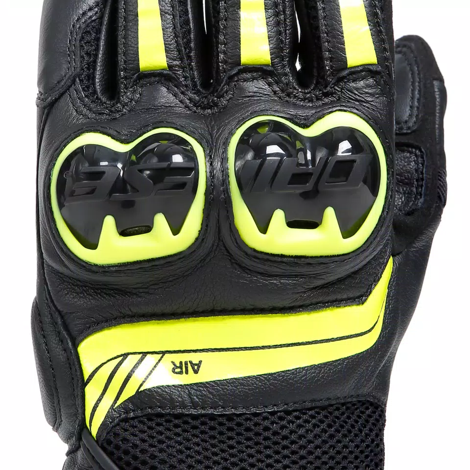 MIG 3 - UNISEX MOTORCYCLE LEATHER GLOVES | BLACK/FLUO-YELLOW