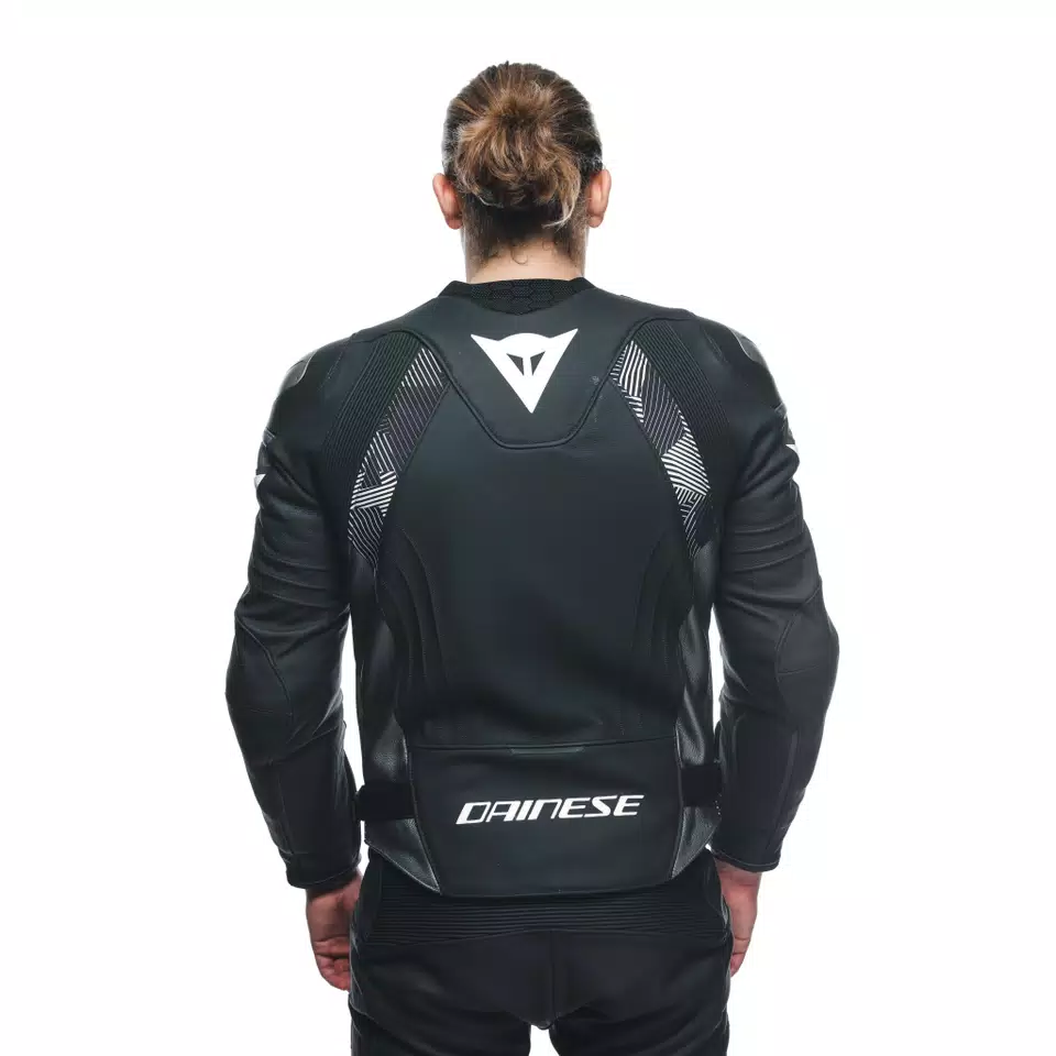 AVRO 5 LEATHER JACKET - BLACK/WHITE/ANTHRACITE - 12