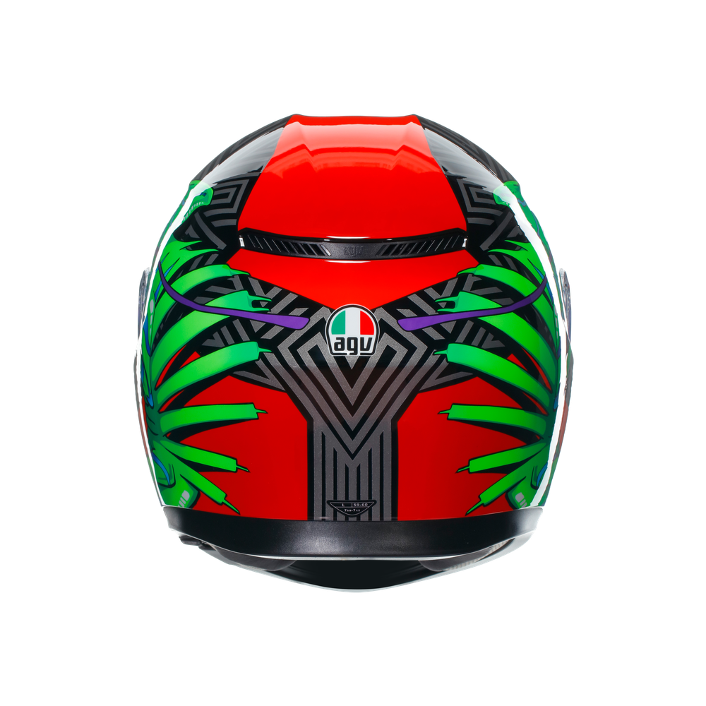 k3-kamaleon-black-red-green-casco-moto-integrale-e2206 image number 4