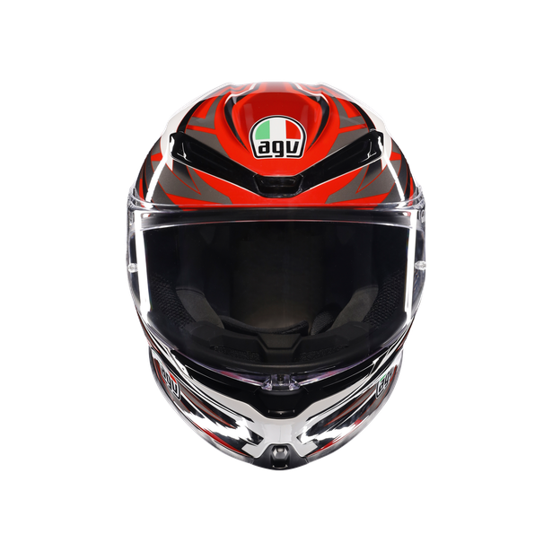 k6-s-reeval-white-red-grey-motorbike-full-face-helmet-e2206 image number 1