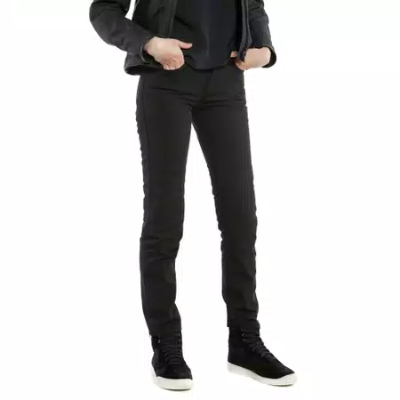 CASUAL SLIM - WOMEN'S MOTORCYCLE PANTS IN FABRIC - BLACK - 5