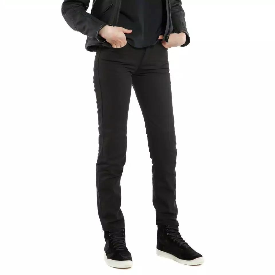 CASUAL SLIM - WOMEN'S MOTORCYCLE PANTS IN FABRIC - BLACK - 5