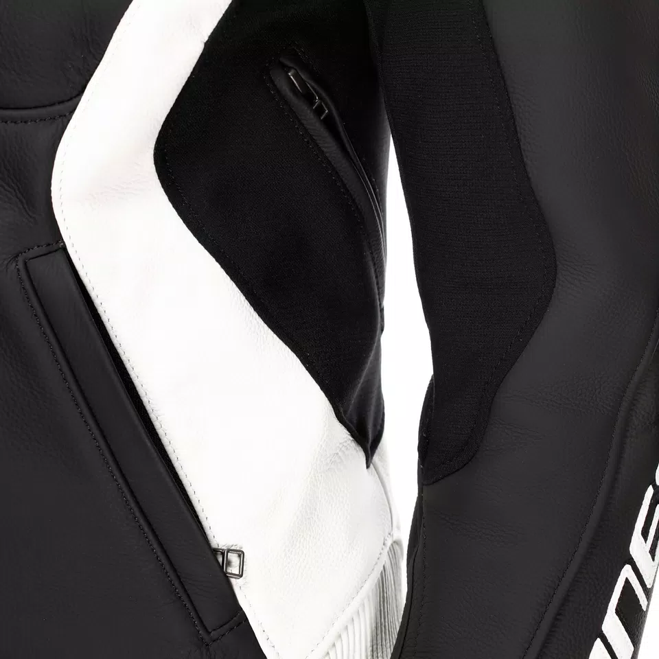 RACING 5 - WOMEN'S LEATHER MOTORCYCLE JACKET - BLACK/WHITE - 15