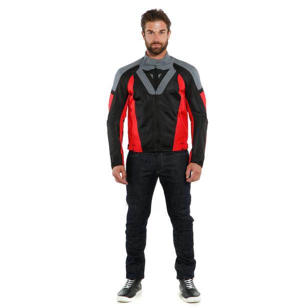 levante-air-tex-giacca-moto-estiva-in-tessuto-uomo-black-charcoal-gray-lava-red image number 2