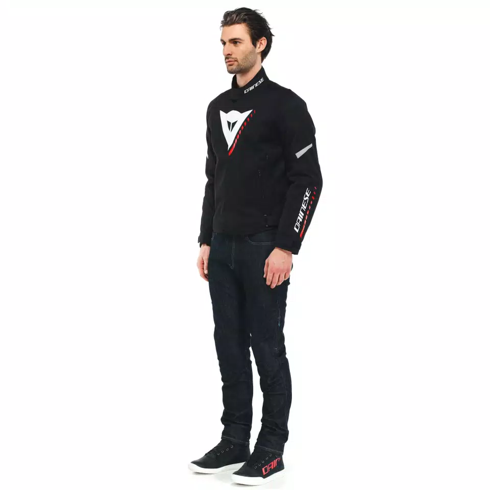 VELOCE D-DRY®- MEN'S WATERPROOF MOTORCYCLE JACKET - BLACK/WHITE/LAVA-RED - 4