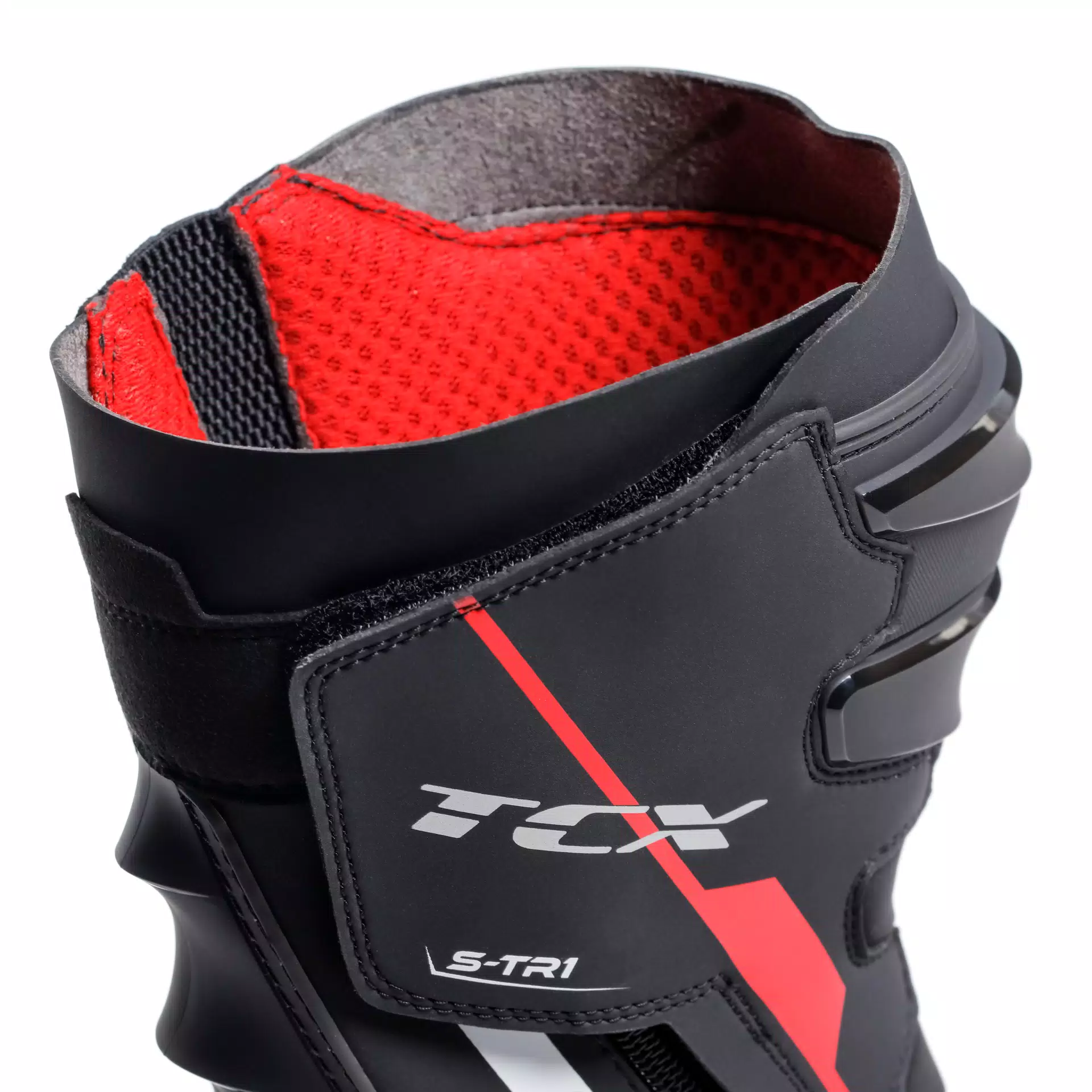 S-TR1 MEN'S MOTORCYCLE BOOTS - BLACK/RED/WHITE