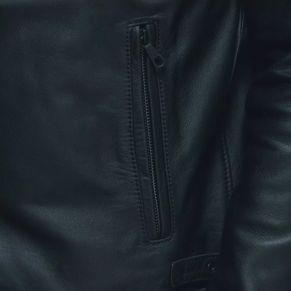 CHIODO - MEN'S MOTORCYCLE LEATHER JACKET - BLACK - 10