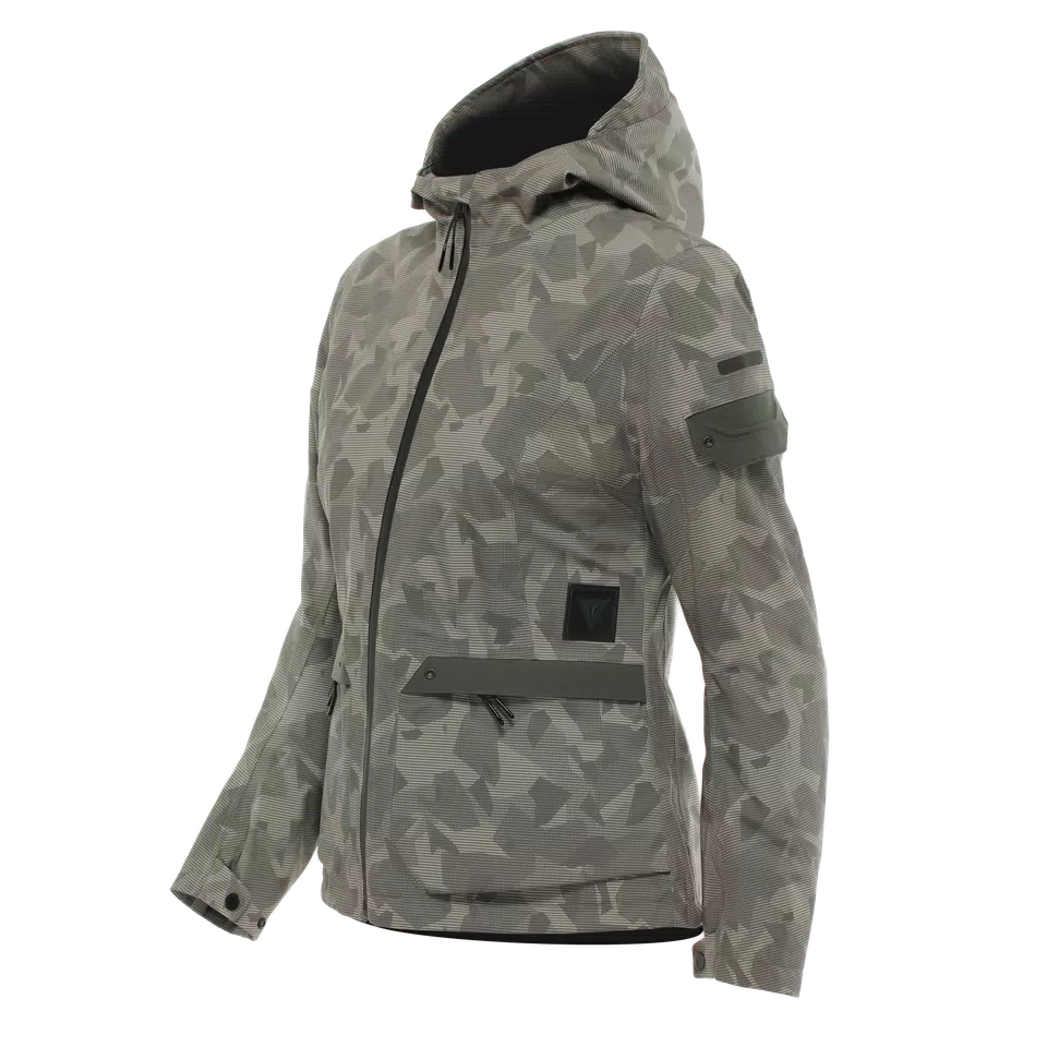 CENTRALE ABSØLUTESHELL™ PRO - WOMEN'S WATERPROOF MOTORCYCLE JACKET - LONDON FOG CAMO DOTS - 1