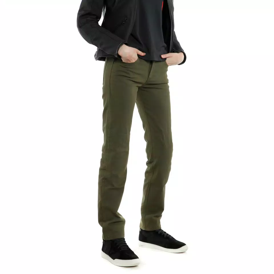 CASUAL REGULAR - WOMEN'S MOTORCYCLE PANTS IN FABRIC - OLIVE - 5