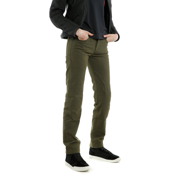 casual-regular-pantaloni-moto-in-tessuto-donna-olive image number 4