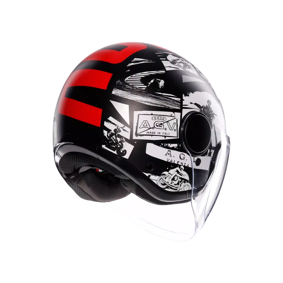 ETERES HISTORY MATT BLACK/WHITE/RED - CASQUE MOTO JET E2206 -  - 6
