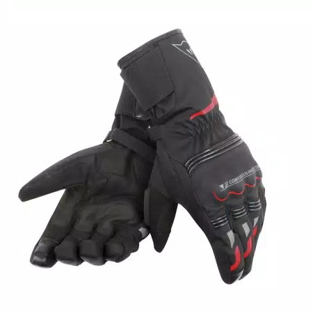 TEMPEST D-DRY®- UNISEX WATERPROOF MOTORCYCLE GLOVES (LONG) - BLACK/RED - 1