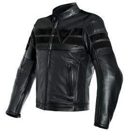 8-TRACK PERF. LEATHER JACKET BLACK/BLACK/BLACK