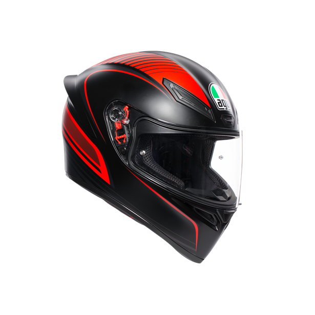 AGV K1 Warm Up Full Face Matt Black Red Motorcycle Motorbike Helmet 