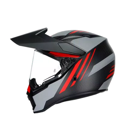 AX9 REFRACTIVE ADV MATT CARBON/RED - MOTORBIKE FULL FACE HELMET E2205 -  - 4