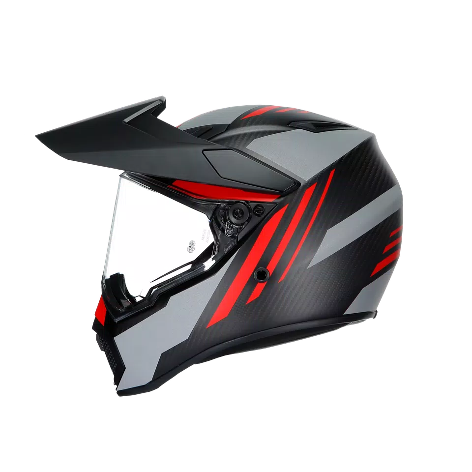 AX9 REFRACTIVE ADV MATT CARBON/RED - MOTORBIKE FULL FACE HELMET E2205 -  - 4