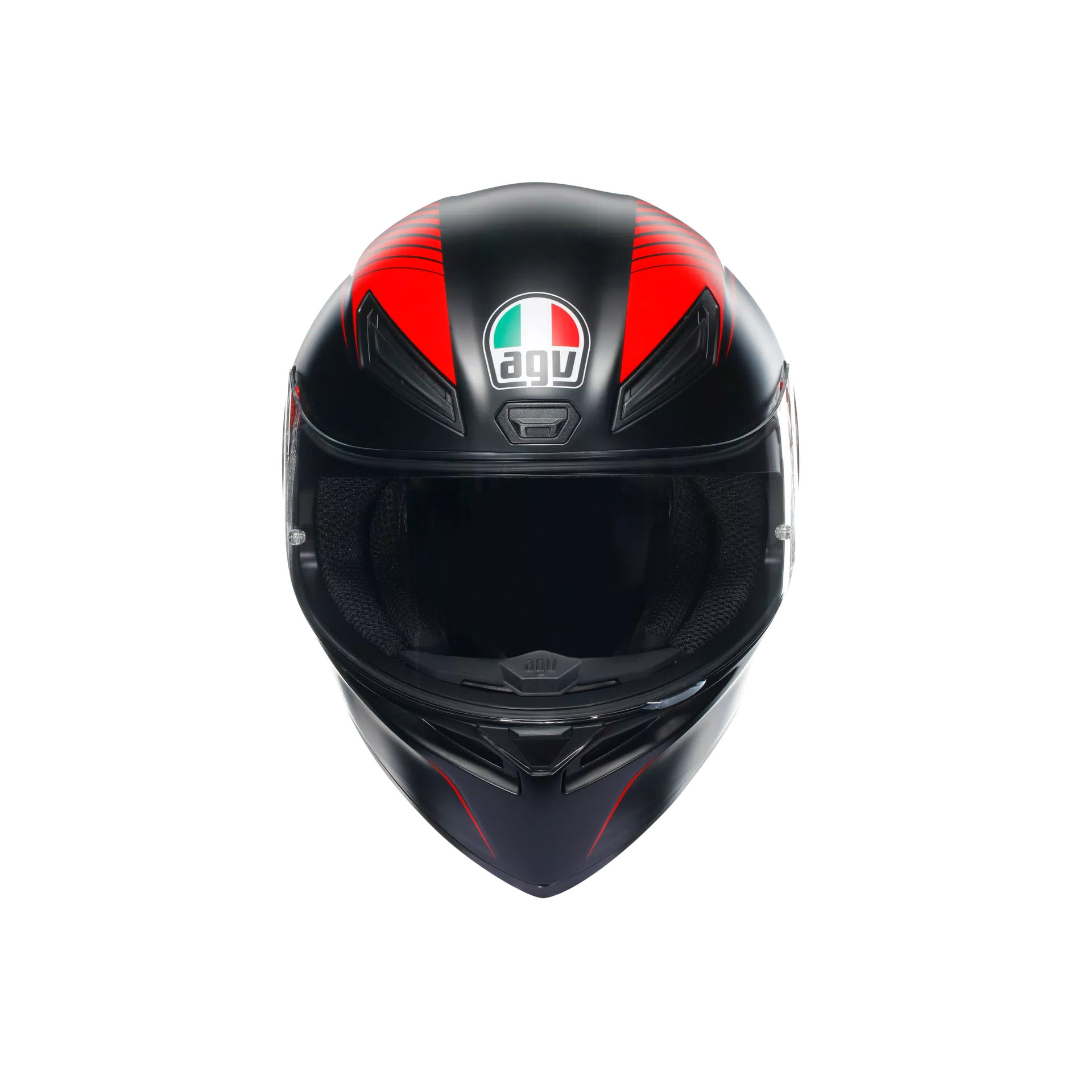 K1 S WARMUP MATT BLACK/RED - MOTORBIKE FULL FACE HELMET E2206