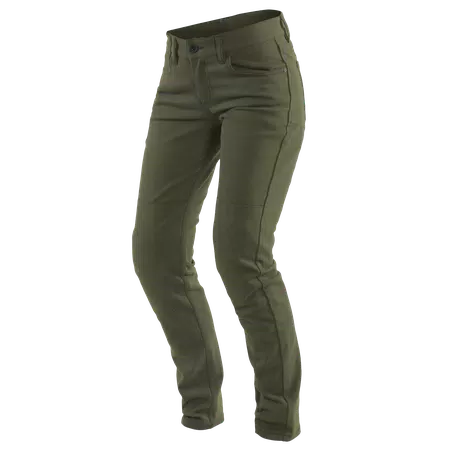 CLASSIC SLIM - WOMEN'S MOTORCYCLE PANTS IN FABRIC - OLIVE - 1
