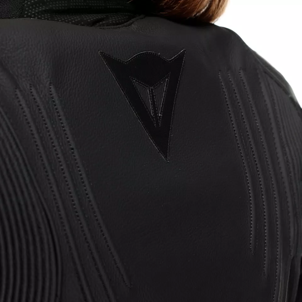 RACING 5 - WOMEN'S LEATHER MOTORCYCLE JACKET - BLACK/BLACK - 11