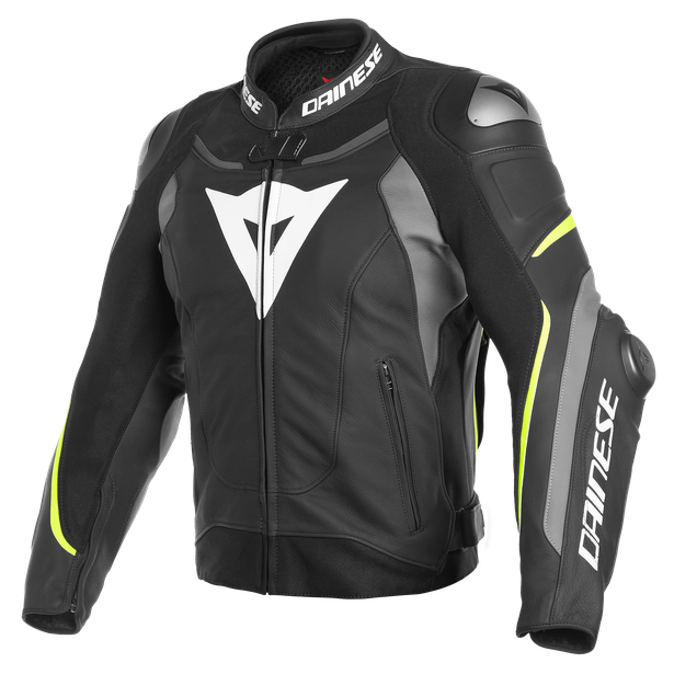 super-speed-3-leather-jacket-black-matt-gray-fluo-yellow image number 0