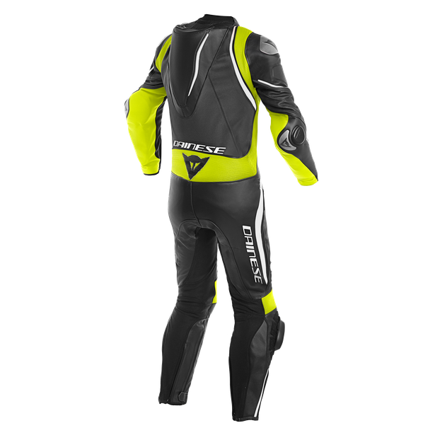 LAGUNA SECA 4 1PC PERF. LEATHER SUIT BLACK/FLUO-YELLOW/WHITE- One Piece Suits
