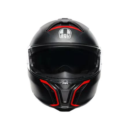 TOURMODULAR FREQUENCY MATT GUNMETAL/RED - MOTORBIKE FLIP UP HELMET E2206 -  - 2