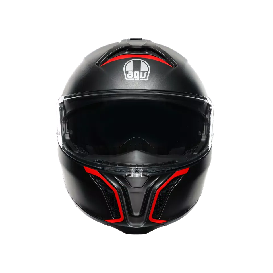 TOURMODULAR FREQUENCY MATT GUNMETAL/RED - MOTORBIKE FLIP UP HELMET E2206 -  - 2