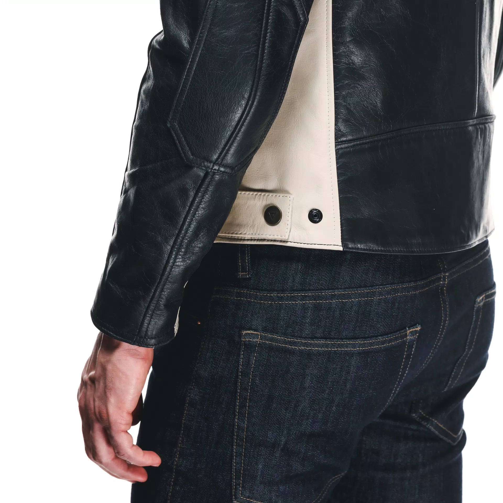 HF D1 - MEN'S MOTORCYCLE LEATHER JACKET | BLACK/RED/BLUE | Dainese