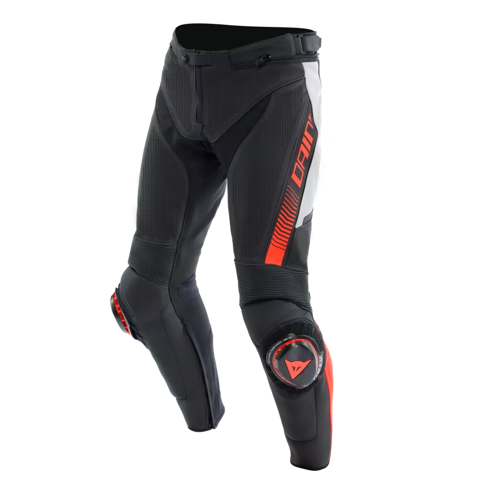 バイクウェア・装備 Dainese Delta 3 Motorcycle Leather Pants SUPER SPEED - MEN LEATHER MOTORCYCLE PANTS | BLACK/WHITE/RED