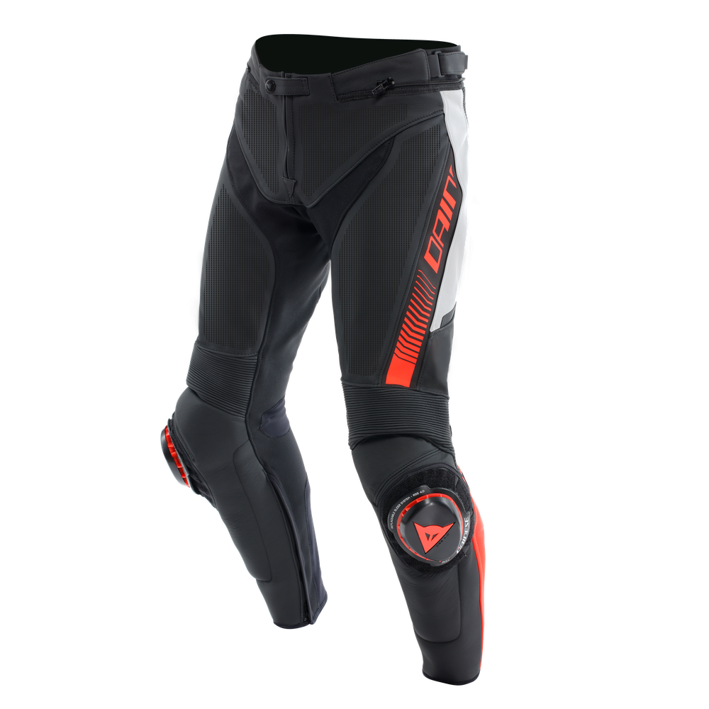 super-speed-pantaloni-da-moto-in-pelle-uomo-black-white-red-fluo image number 0