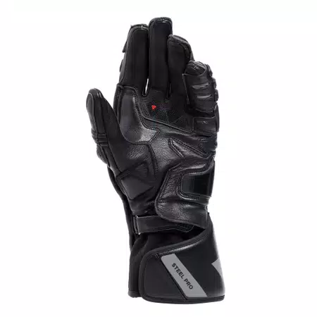STEEL-PRO - MEN'S MOTORCYCLE LEATHER GLOVES - BLACK/ANTHRACITE - 3