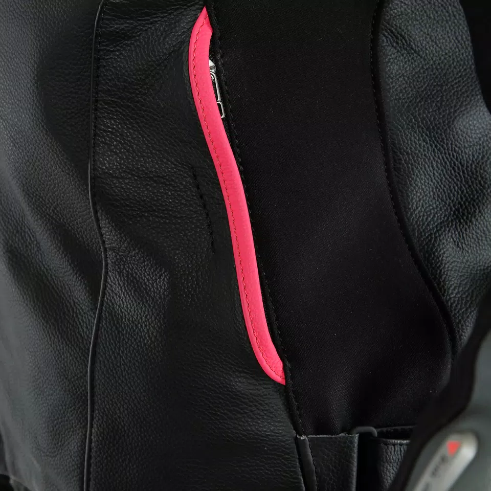 RACING 3 D-AIR LADY LEATHER JACKET - BLACK/ANTHRACITE/FUCHSIA - 8