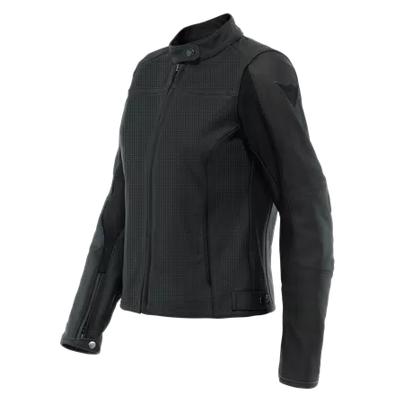 RAZON 2 - WOMEN'S MOTORCYCLE PERFORATED LEATHER JACKET - BLACK - 1