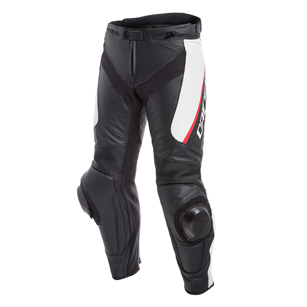 delta-3-pantaloni-moto-in-pelle-uomo-black-white-red image number 0