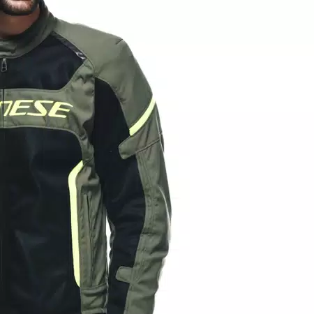 AIR FRAME 3 TEX - MEN'S SUMMER MOTORCYCLE JACKET IN FABRIC - ARMY GREEN/BLACK/FLUO YELLOW - 5