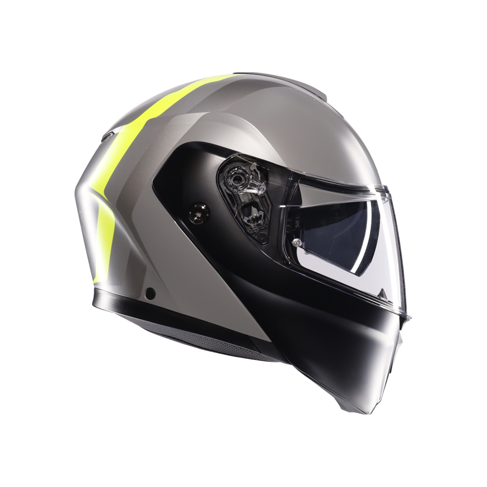 streetmodular-resia-matt-grey-black-yel-fluo-motorbike-flip-up-helmet-e2206 image number 2