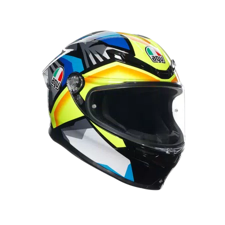 K6 S JOAN BLACK/BLUE/YELLOW - MOTORBIKE FULL FACE HELMET E2206 -  - 1