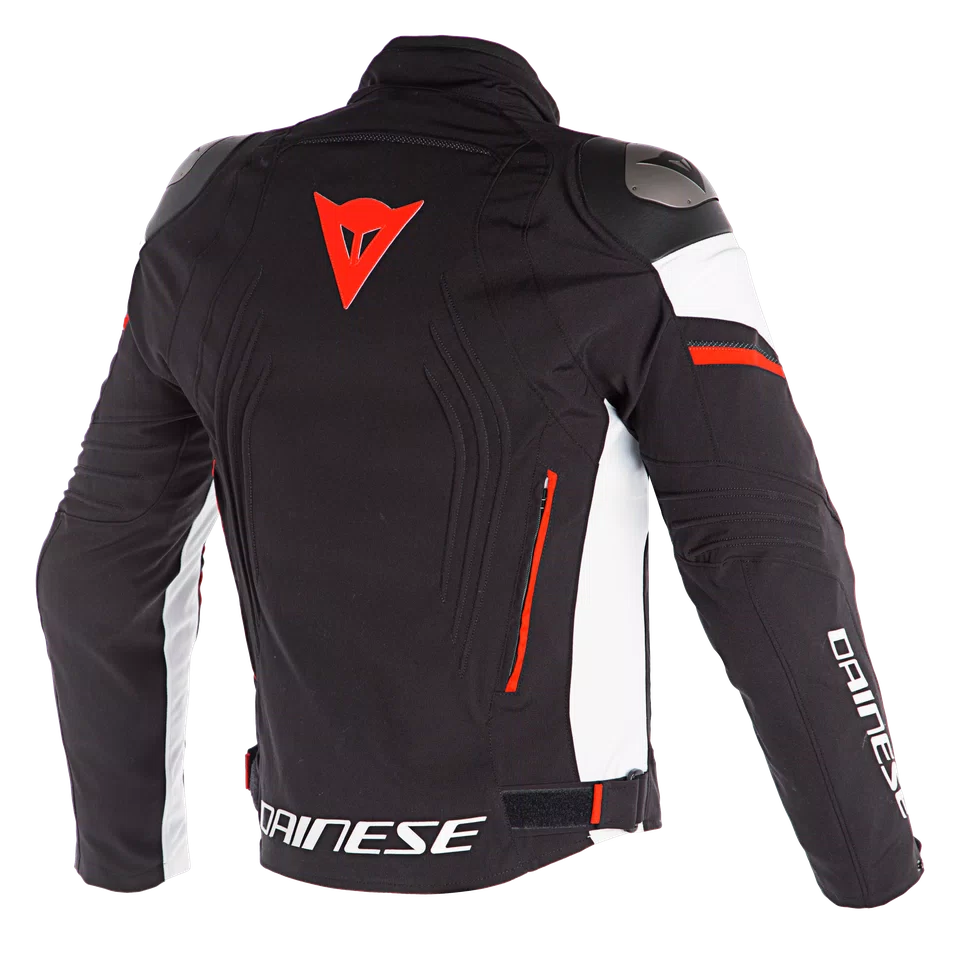 RACING 3 D DRY JACKET BLACK WHITE FLUO RED Dainese
