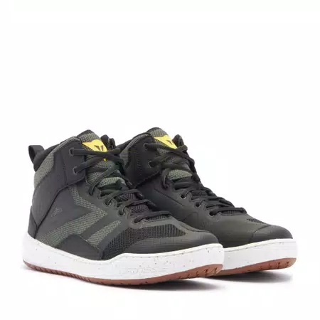 SUBURB AIR - MEN'S SUMMER MOTORCYCLE SHOES IN FABRIC - BLACK/WHITE/ARMY GREEN - 1