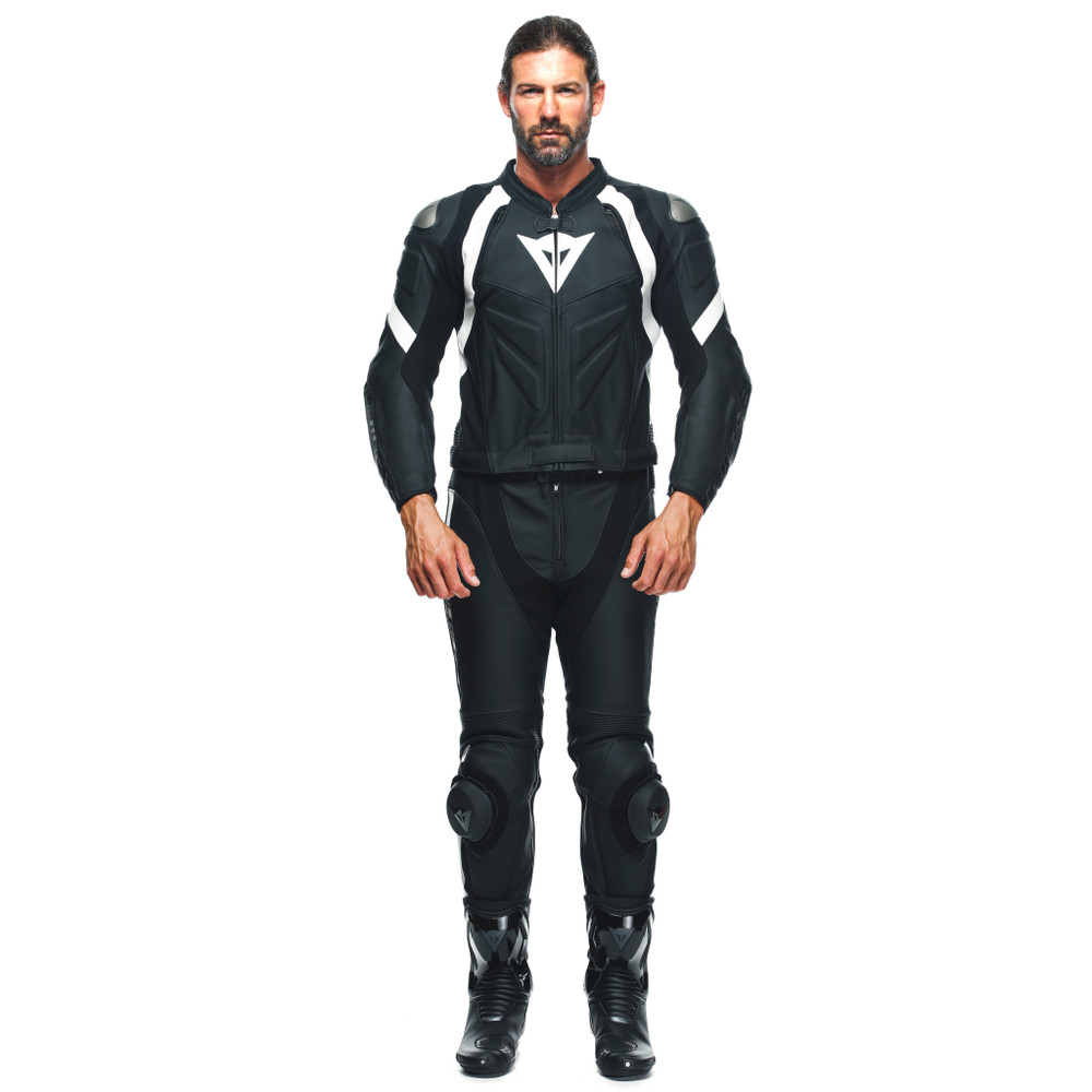 avro-4-tuta-moto-divisibile-conformata-in-pelle-uomo-black-matt-black-matt-white image number 2