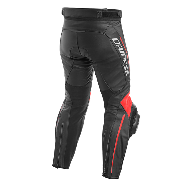 delta-3-pantaloni-moto-in-pelle-perforata-uomo-black-black-fluo-red image number 0