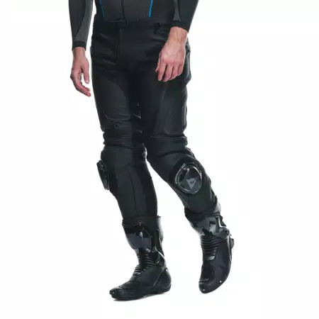 DELTA 4 - MEN'S MOTORCYCLE LEATHER SHORT/TALL PANTS - BLACK/BLACK - 5