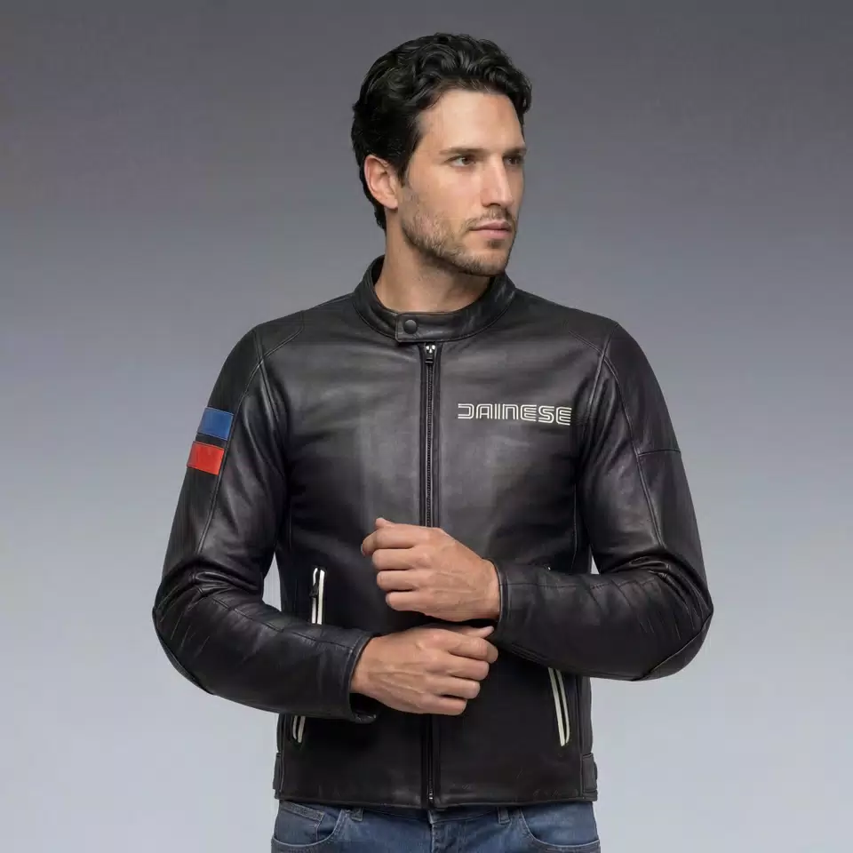LEGGENDA - MOTORCYCLE JACKET IN LEATHER MEN - BLACK - 3