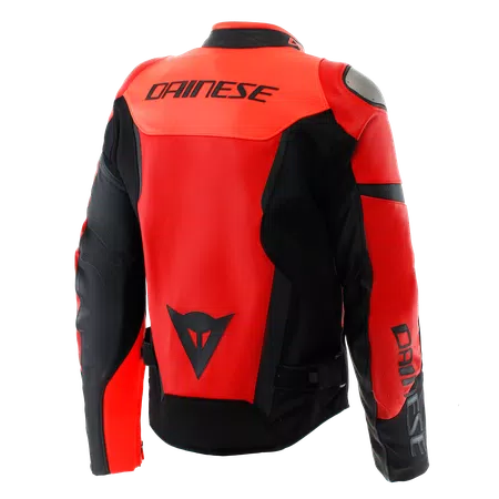 IPERATTIVA - HERREN-MOTORKRADJACKE AUS LEDER UND STOFF - RED-FLUO/BLACK - 2
